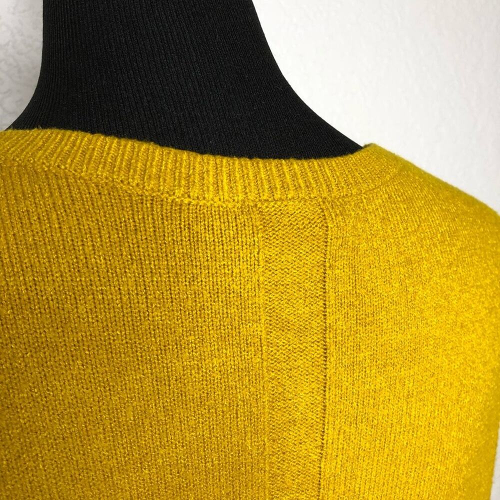 Anthropologie gold mustard yellow v neck sweater size Extra Small XS - Picture 13 of 15
